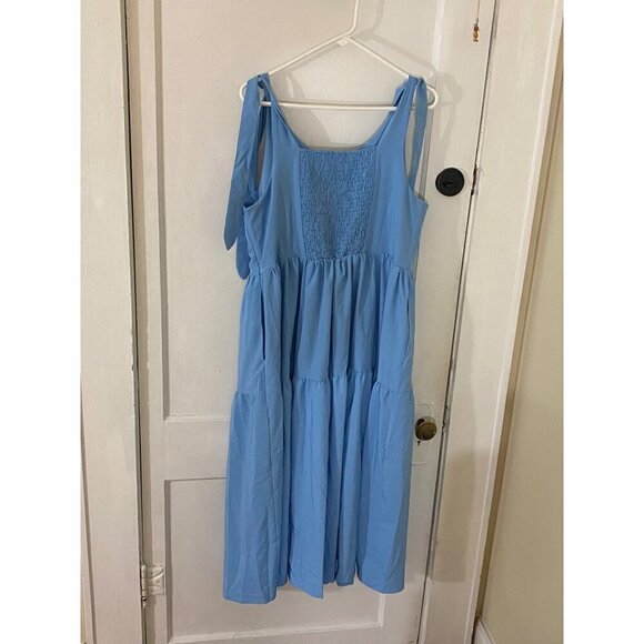 Belle Pogue Women's Blue Rockabilly Retro Fit And Flare Dress - XL - Picture 5 of 15